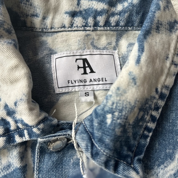 Flying Angel Acid Wash Denim Jacket - Picture 3 of 7